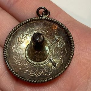Bronze Sombrero Mexican Pendant